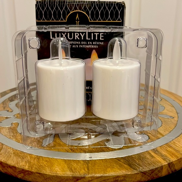 Luxury Lite 2 pack led resin votive candles indoor/outdoors weather resistant. - Picture 3 of 3